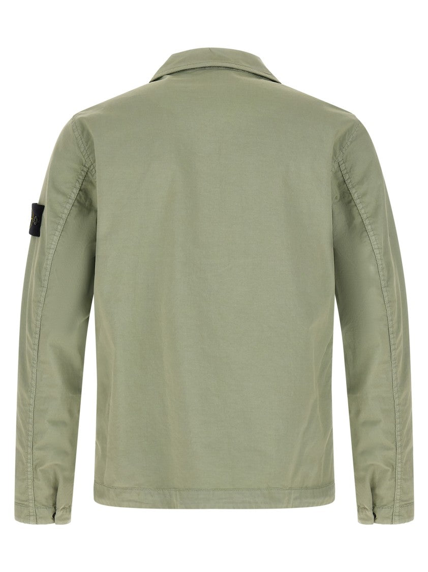 Stone Island Garment-Dyed Stretch Cotton Twill Overshirt