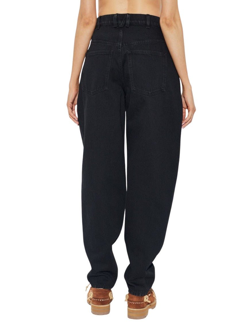 Moschino Tapered High-Waisted Cotton Pants With Pleated Front