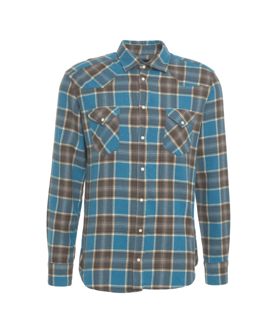 Bastoncino Checkered Design Men's Shirt With Dual Chest Pockets
