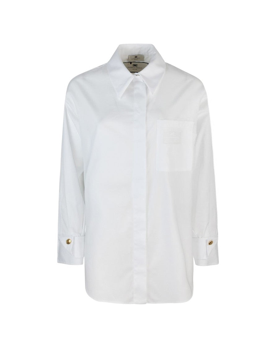 Elisabetta Franchi Poplin Shirt With Embroidered Pocket