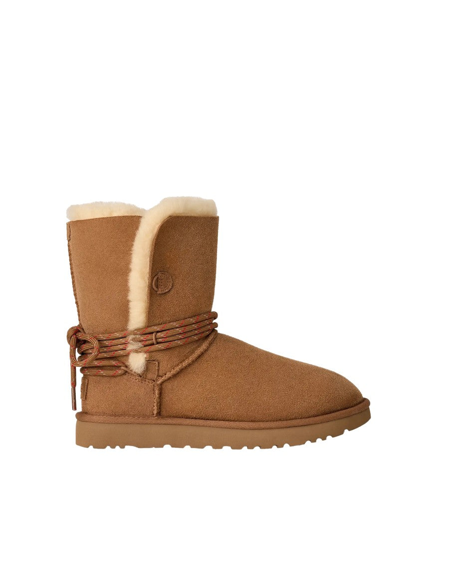 Ugg Classic Bailey Tie Ankle Boots In Reverse Shearling