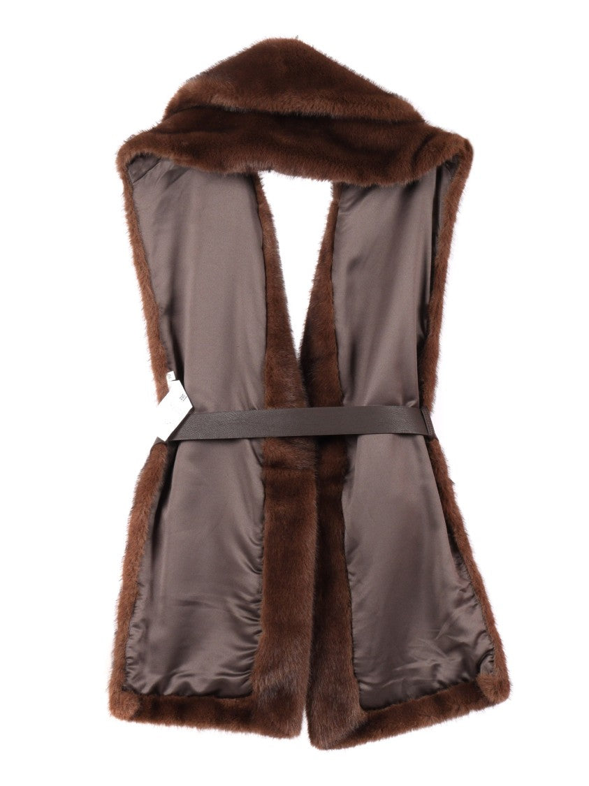 P.A.R.O.S.H. Sleeveless Vest With Plush Fur Exterior