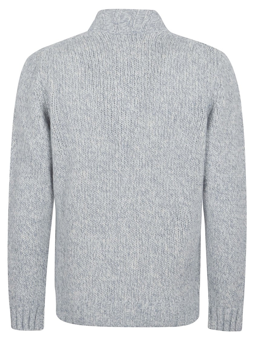Lardini Knitted Zip-Up Sweater With High Collar