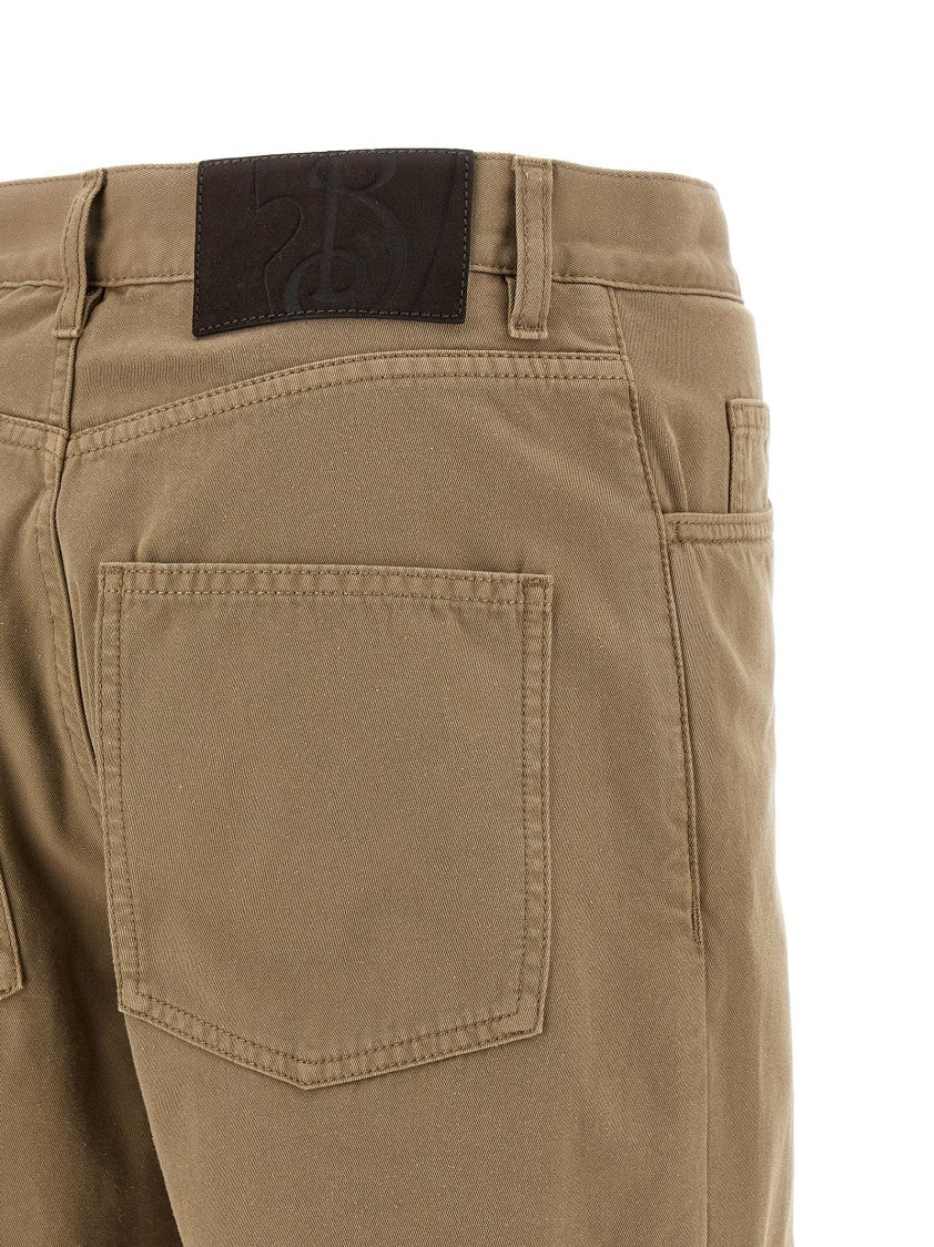 Burberry Straight Leg 5-Pocket Cotton Canvas Pants