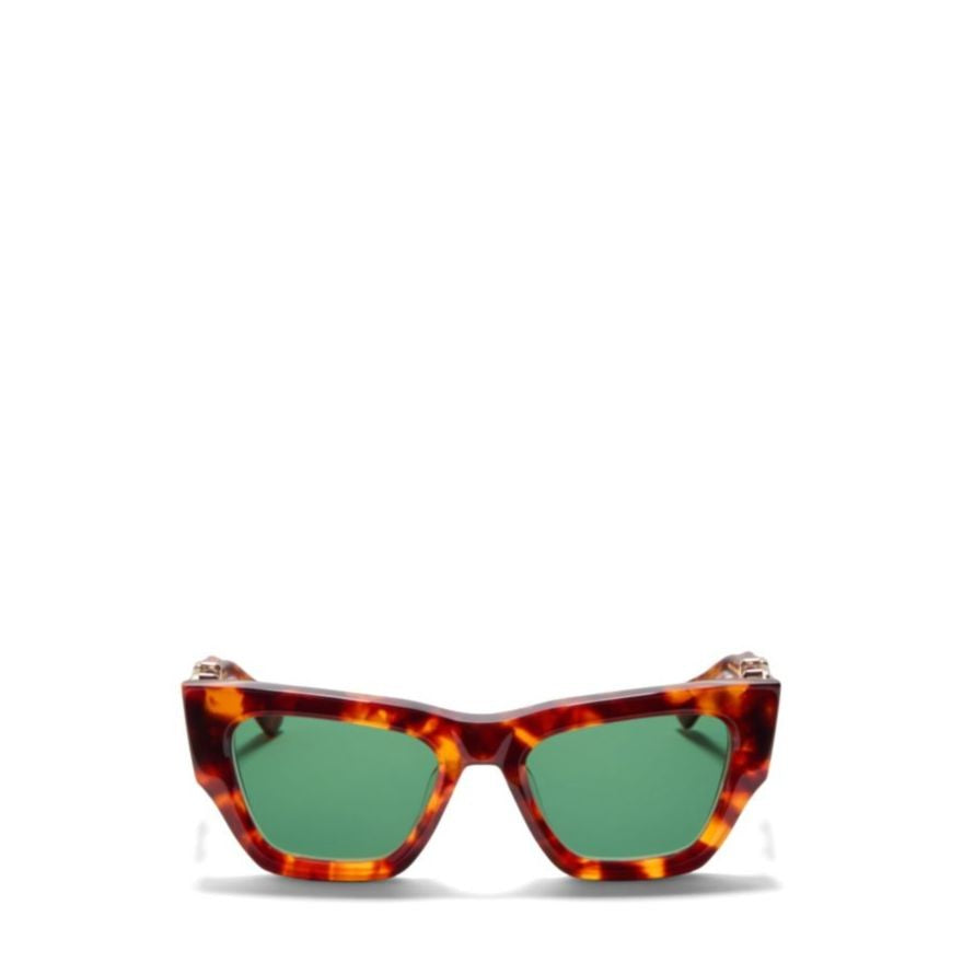 Valentino V - Sette Angular Tortoiseshell Sunglasses