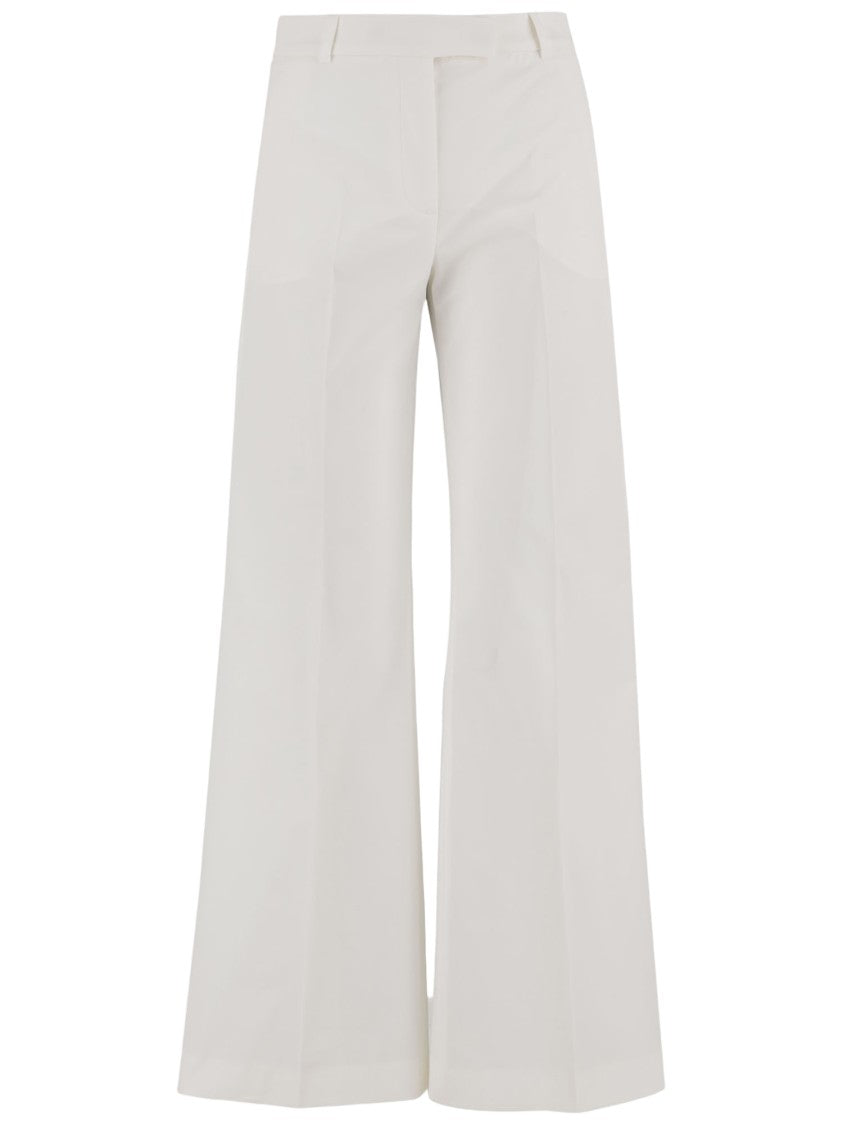 Ql2 Wide-Leg Stretch Cotton Trousers