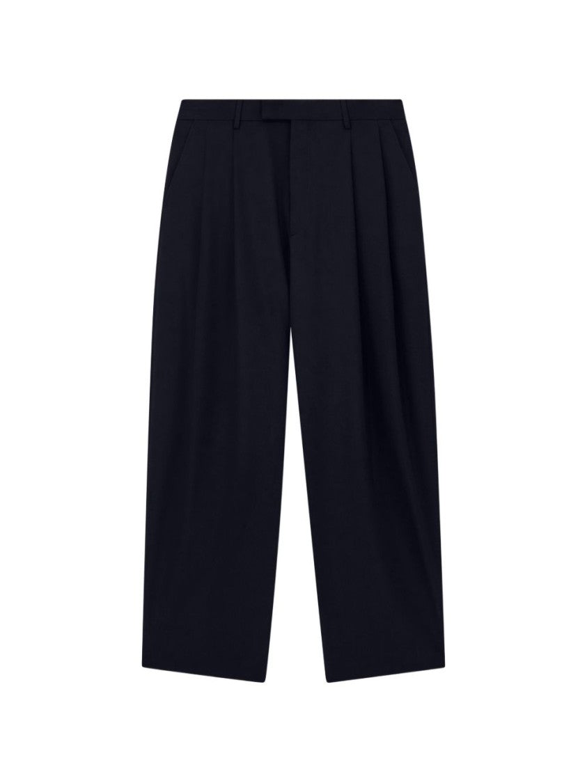 Giorgio Armani Black Wide-Leg Pleated High Waist Trousers