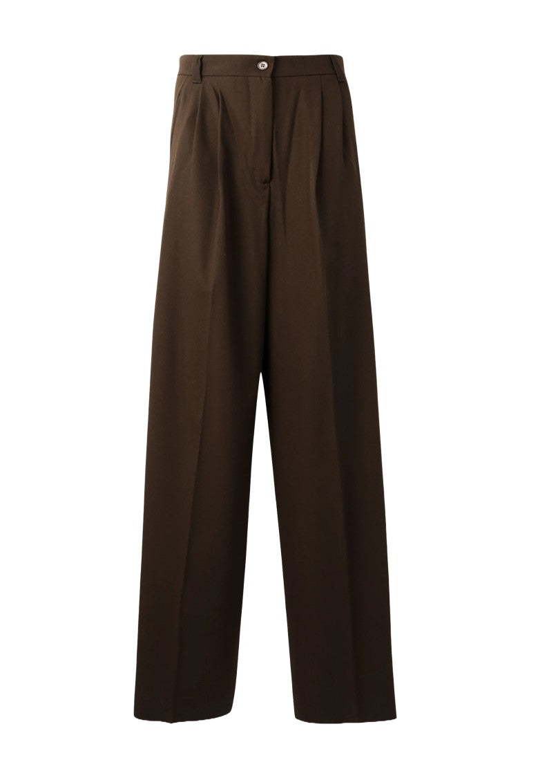 Max Mara Wide-Leg Tailored Trousers In Smooth Virgin Wool
