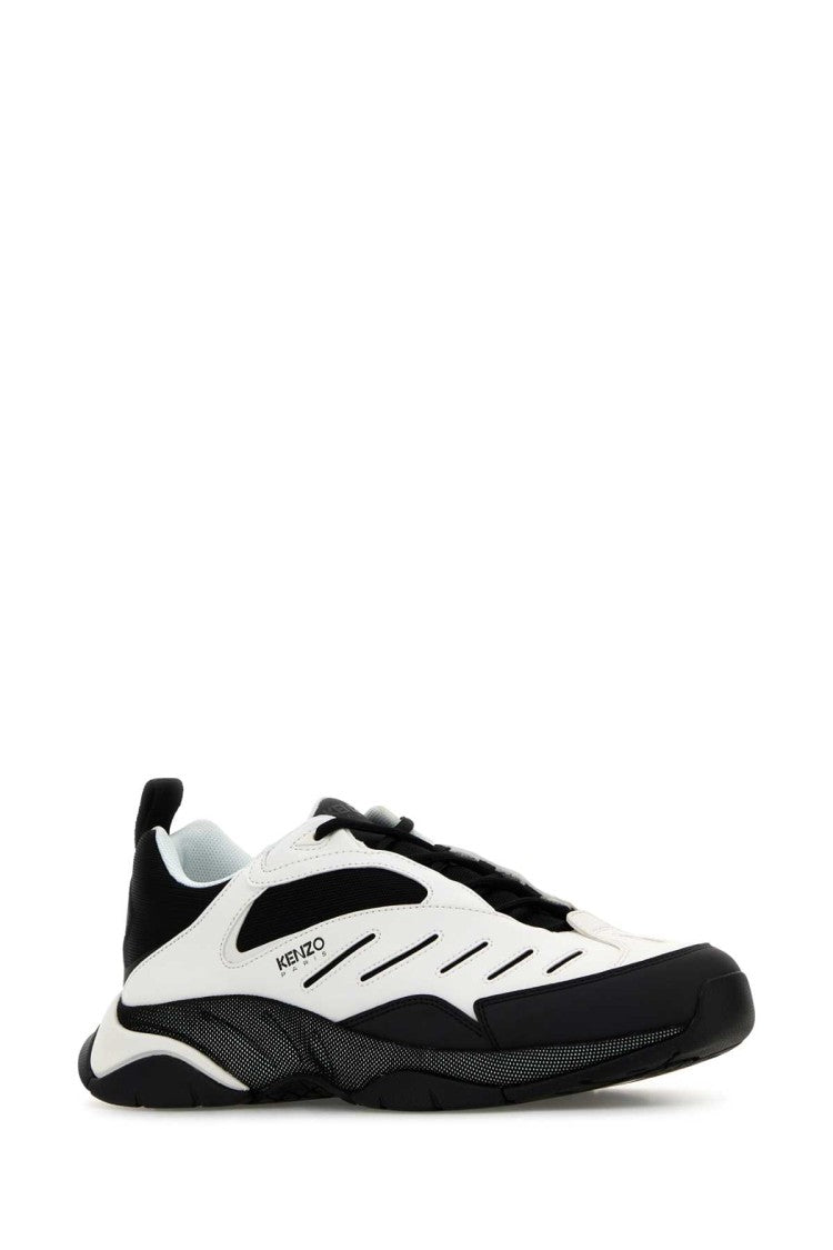 Kenzo Two-Tone Fabric And Synthetic Leather Trainer Sneakers