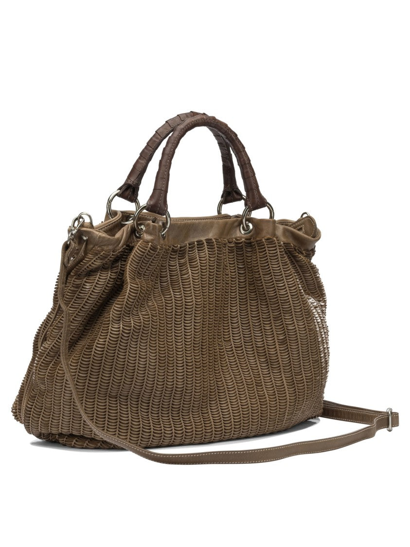 Giancarlo Nevola Spacious Textured Leather Handbag With Versatile Carrying Options