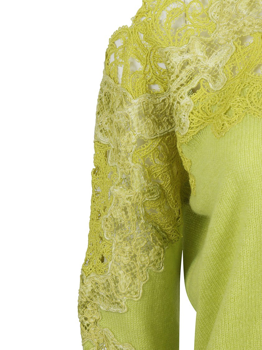 Ermanno Scervino Intricate Lace Detail Long-Sleeved Top