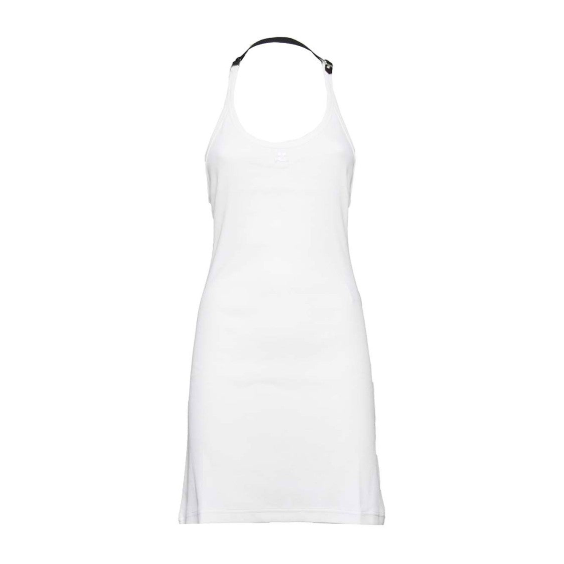 Courrèges Holistic Buckle 90'S White Cotton Short Dress