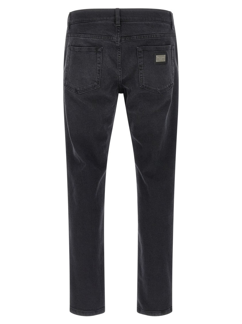 Dolce & Gabbana Five-Pocket Stretch Denim Jeans With Used-Effect Wash