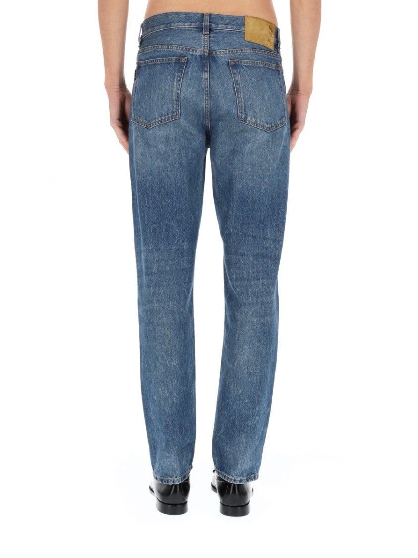 Haikure Medium Blue Faded Tokyo Cotton Jeans