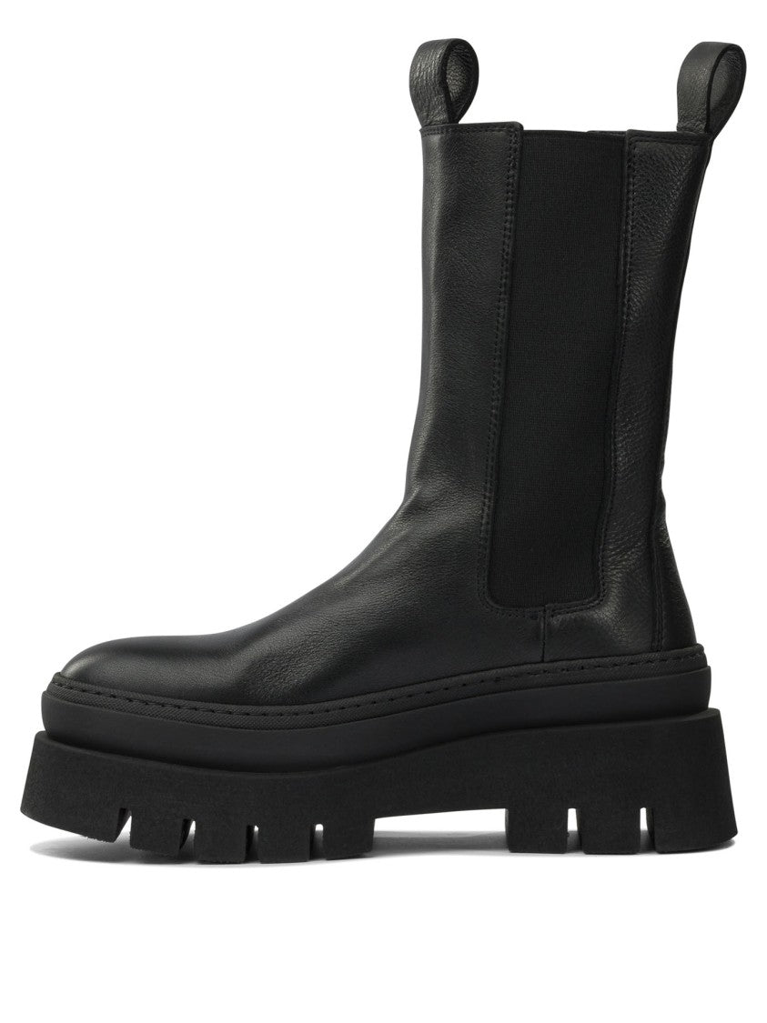 Copenhagen Black Calf Leather Ankle Boots