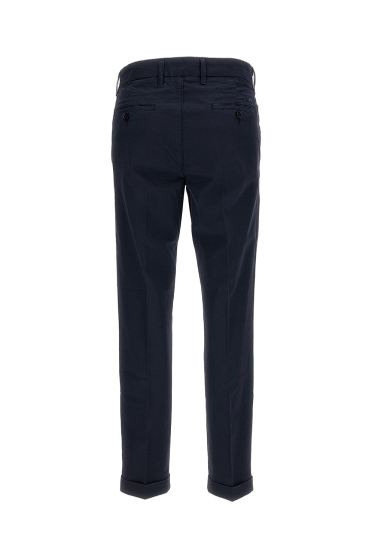 Fay Blue Stretch Cotton Slim-Fit Trousers