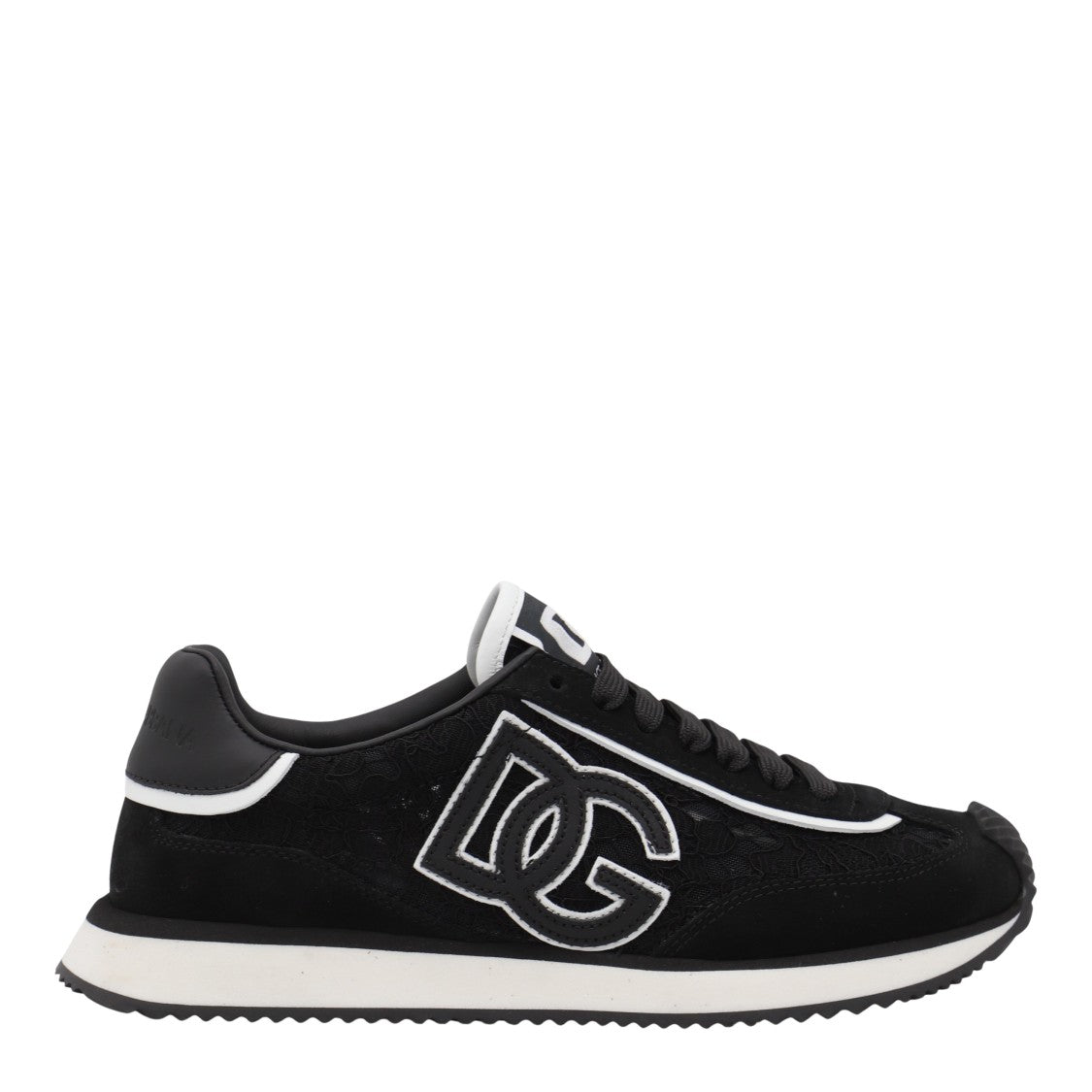 Dolce & Gabbana Textured Black Sneakers With Contrasting White Accents