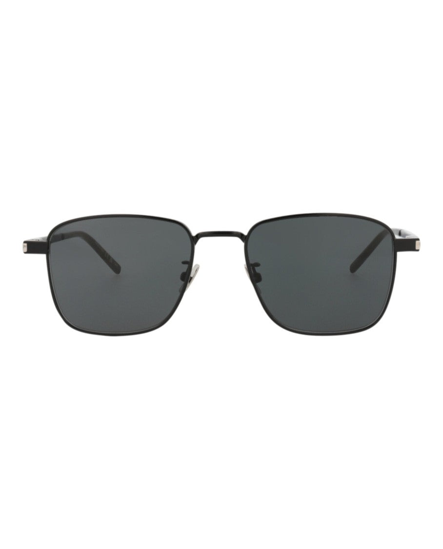 Saint Laurent Square-Frame Metal Sunglasses With Comfortable Nose Pads