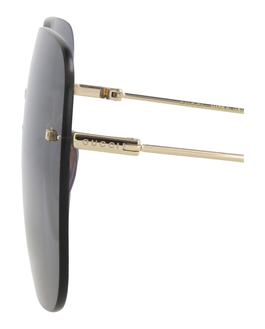 Gucci Square-Frame Metal Sunglasses