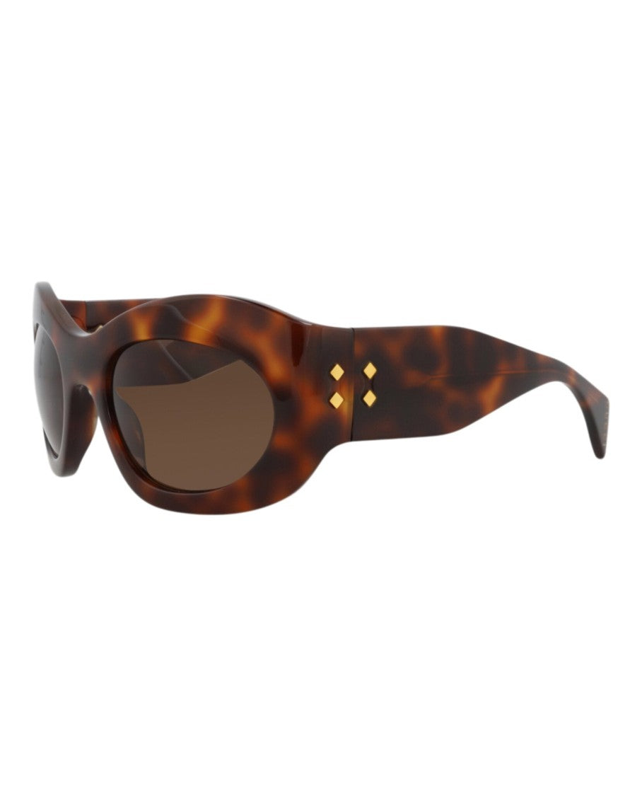 Gucci Shield-Frame Recycled Acetate Sunglasses With Glossy Finish