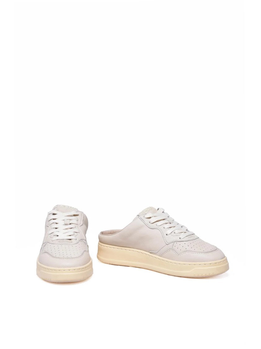 Autry Beige Slip-On Leather Sneaker Mules