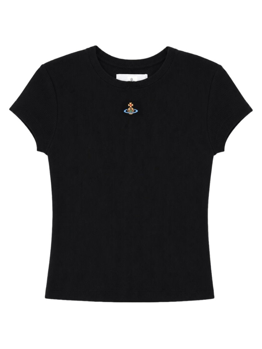 Vivienne Westwood Fitted Short-Sleeve Ribbed Viscose-Blend T-Shirt
