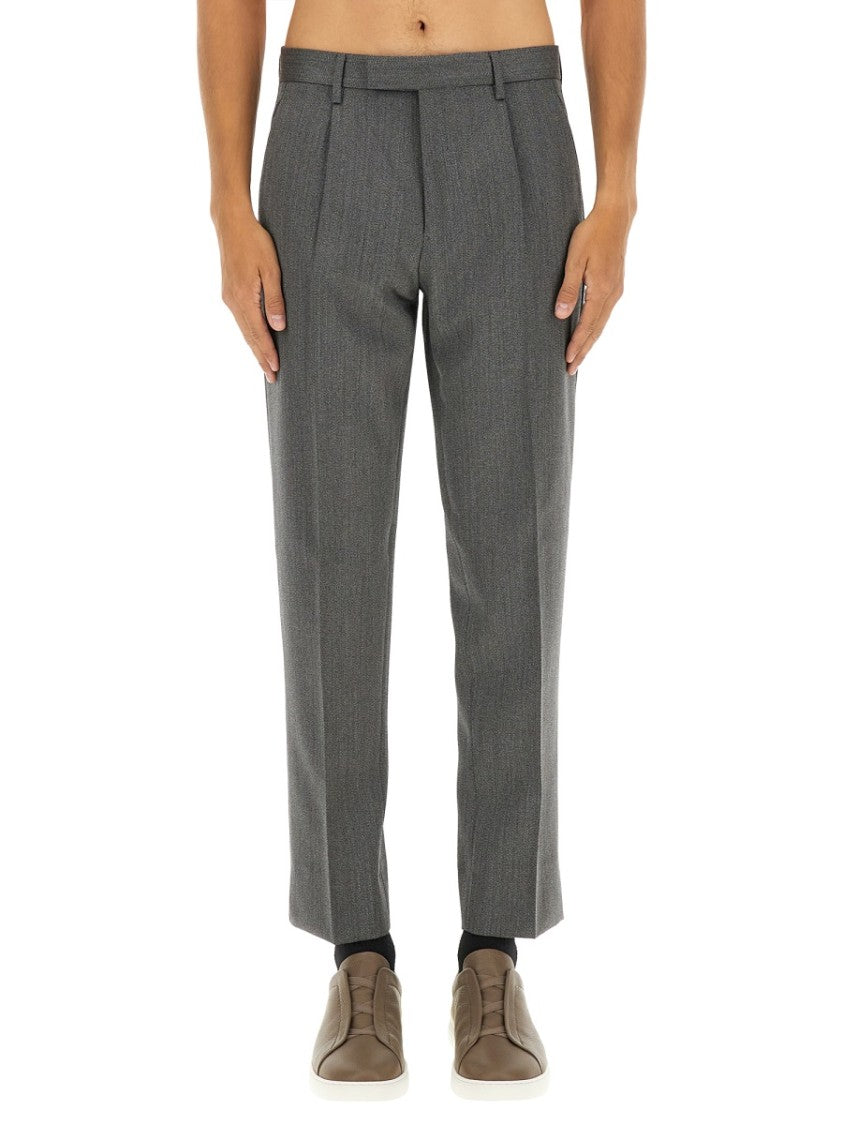 Zegna Tailored Grey Wool Pants