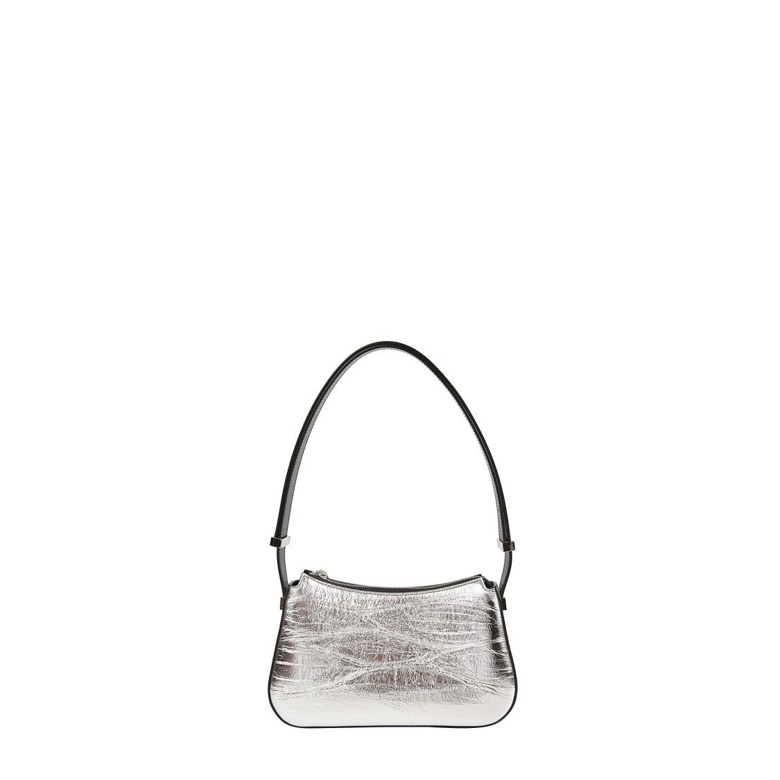 Lanvin Metallic Crinkled Silver Shoulder Bag