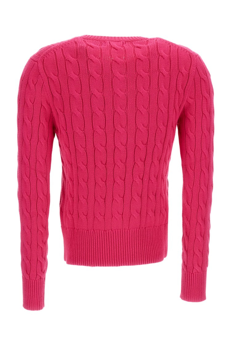 Polo Ralph Lauren Pink Cotton Cable-Knit Cardigan