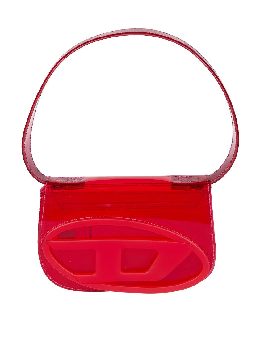Diesel Red 1Dr Transparent Embossed Handbag