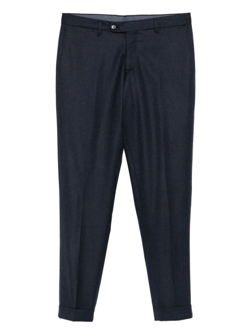 Barba Napoli Tailored Black Wool Chinos