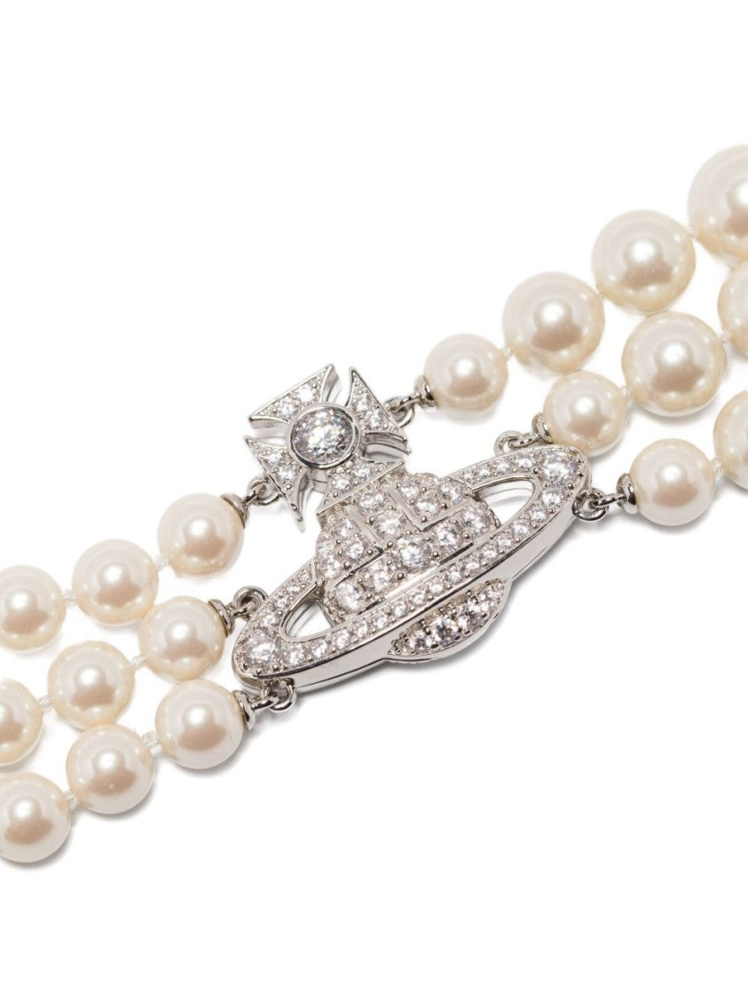 Vivienne Westwood Triple Strand Faux Pearl Orb Necklace
