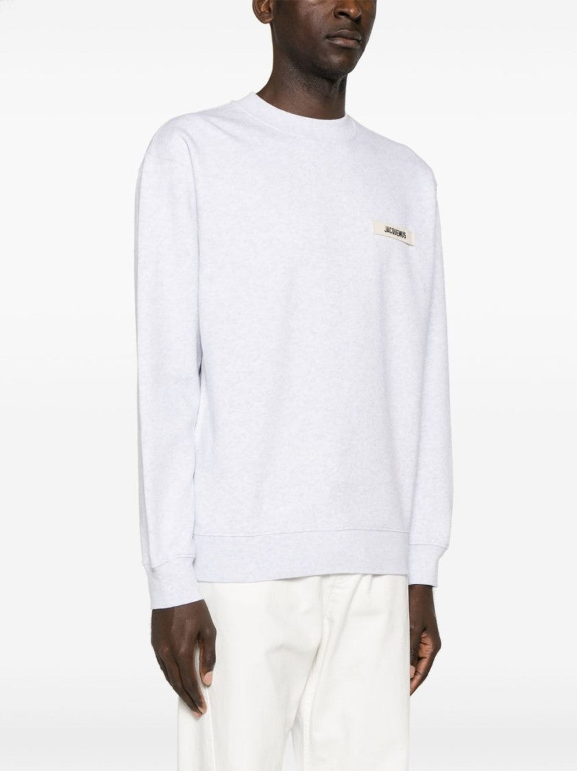 Jacquemus Relaxed Fit Crew Neck Sweater With Subtle Logo Patch