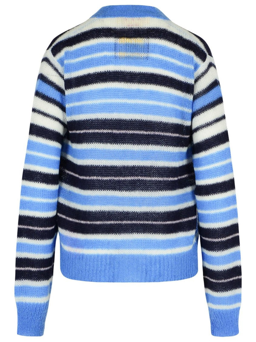 Marni Blue Mohair Wool Blend Cardigan