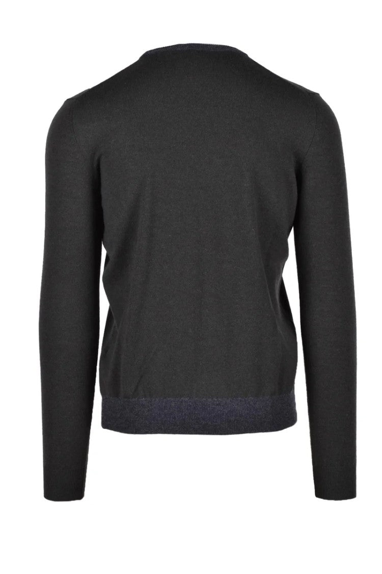 Fama Green Crewneck Silk-Blend Sweater