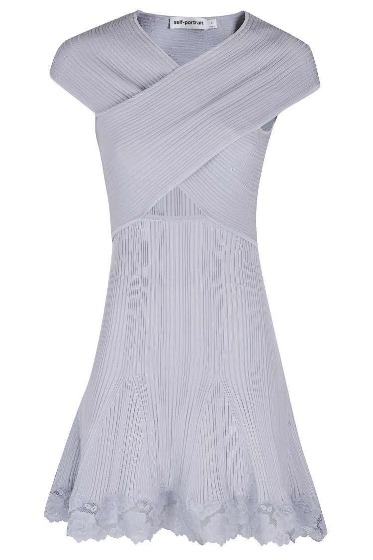 Self-Portrait Crossover Neckline Mini Dress