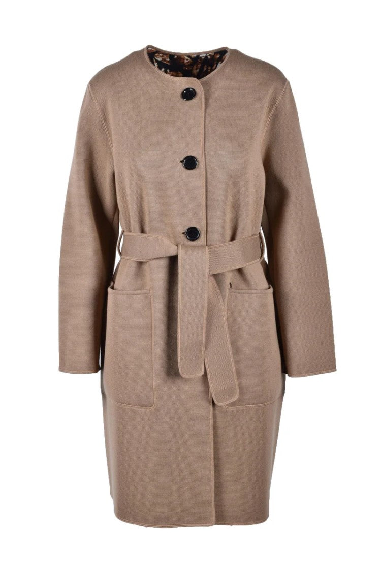 Fuzzi Reversible Virgin Wool Coat - Beige