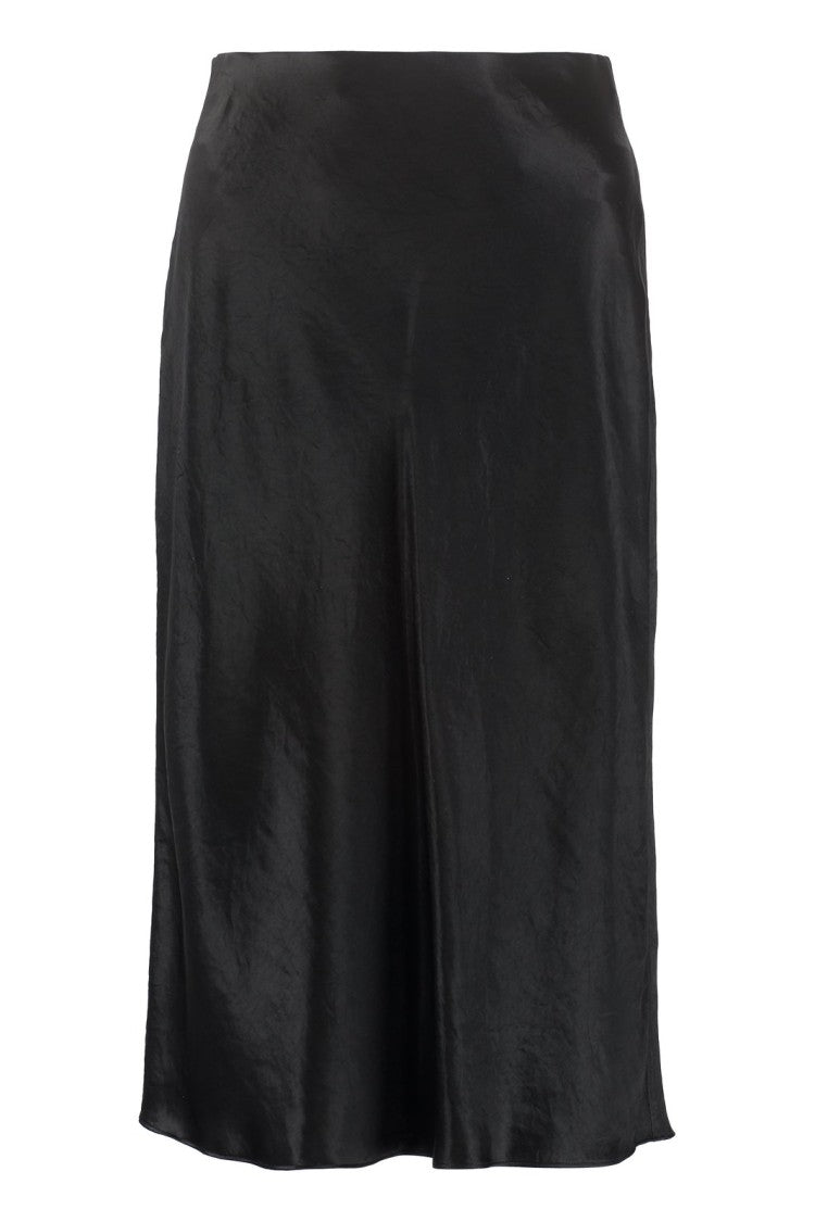 Vince Mid-Length Black Slip Skirt With Flow
