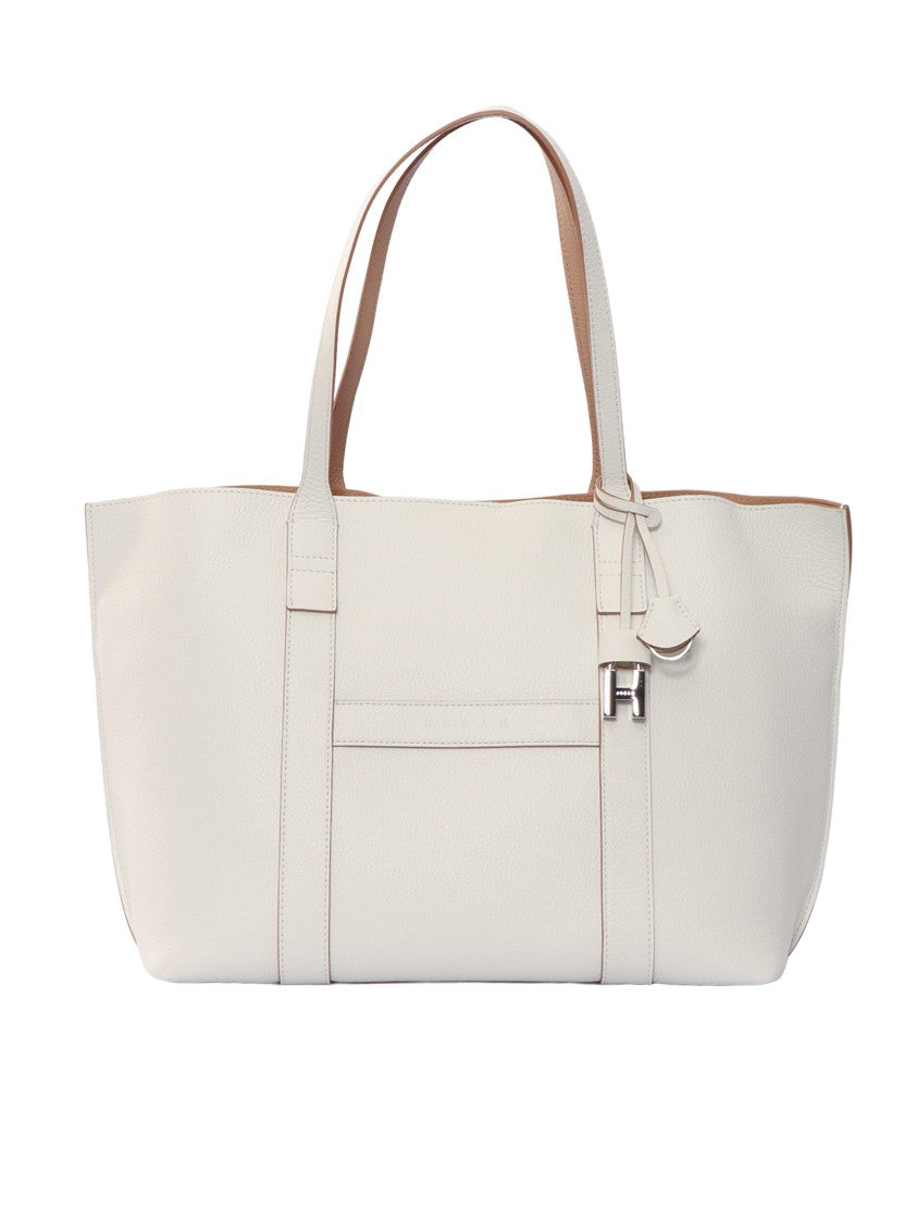 Hogan Script Shopping Calfskin Leather Tote Bag