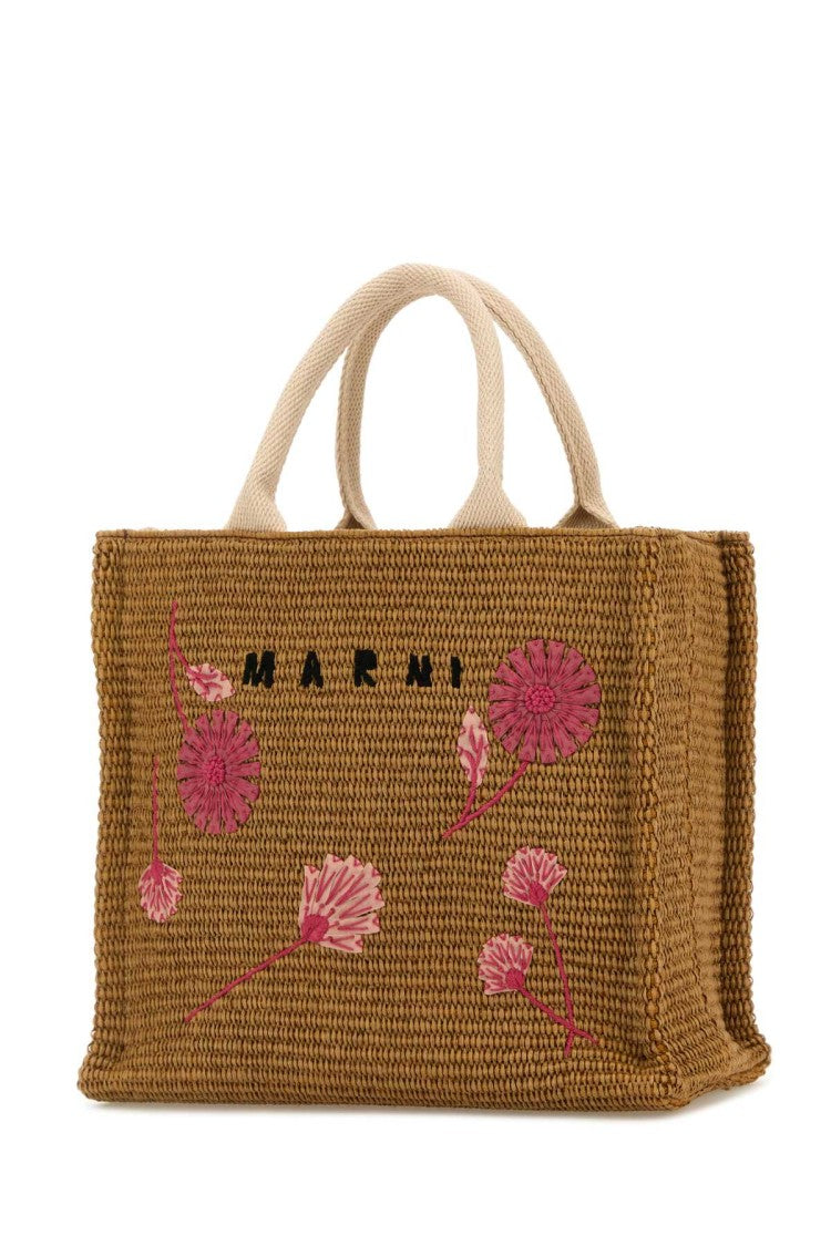 Marni Biscuit Raffia Small Shopping Bag