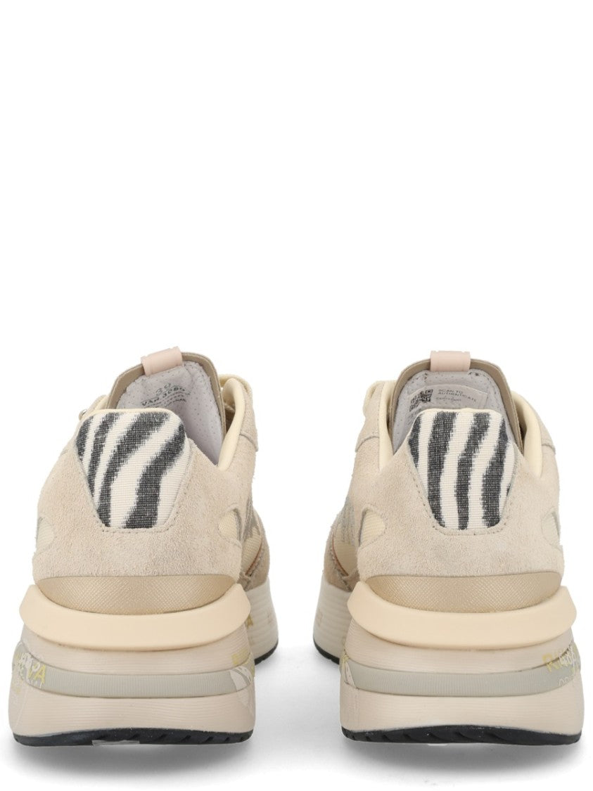 Premiata Beige Moerund Zebra Panel Sneakers