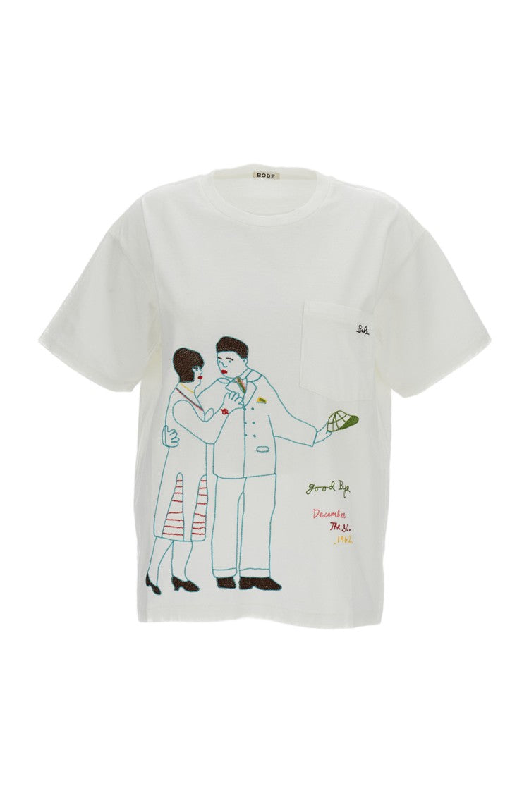 Bode New York White Companion Crewneck Tee