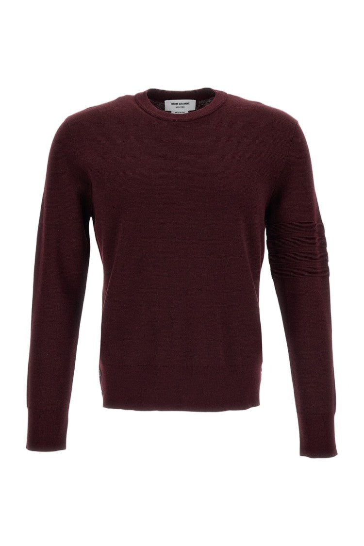 Thom Browne Dark Red 4-Bar Wool-Blend Sweater