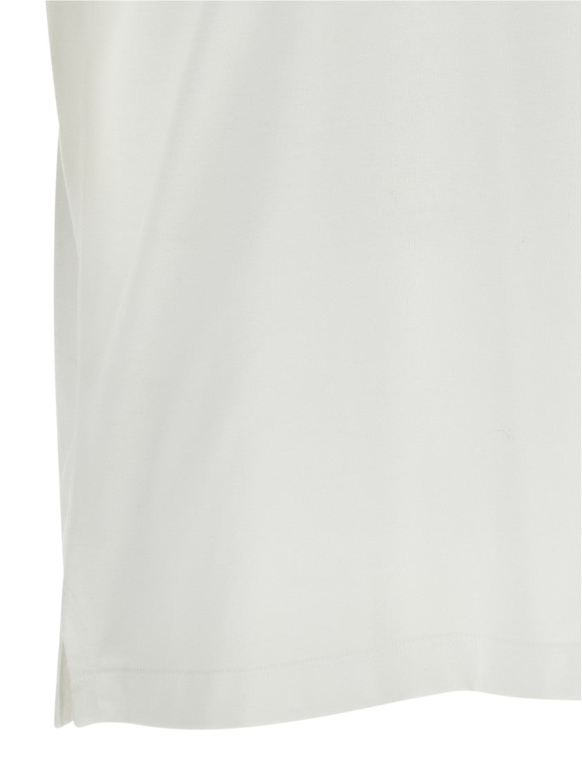 Brioni Cotton Crewneck T-Shirt With Tone-On-Tone Leather Logo Patch