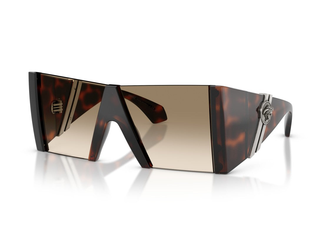 Versace Tortoiseshell 0Ve4515 Oversized Shield Sunglasses