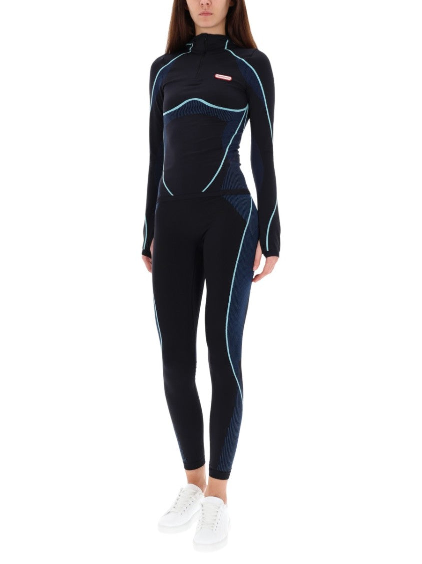 Casablanca Seamless High-Waisted Leggings With Ribbed Texture Panels