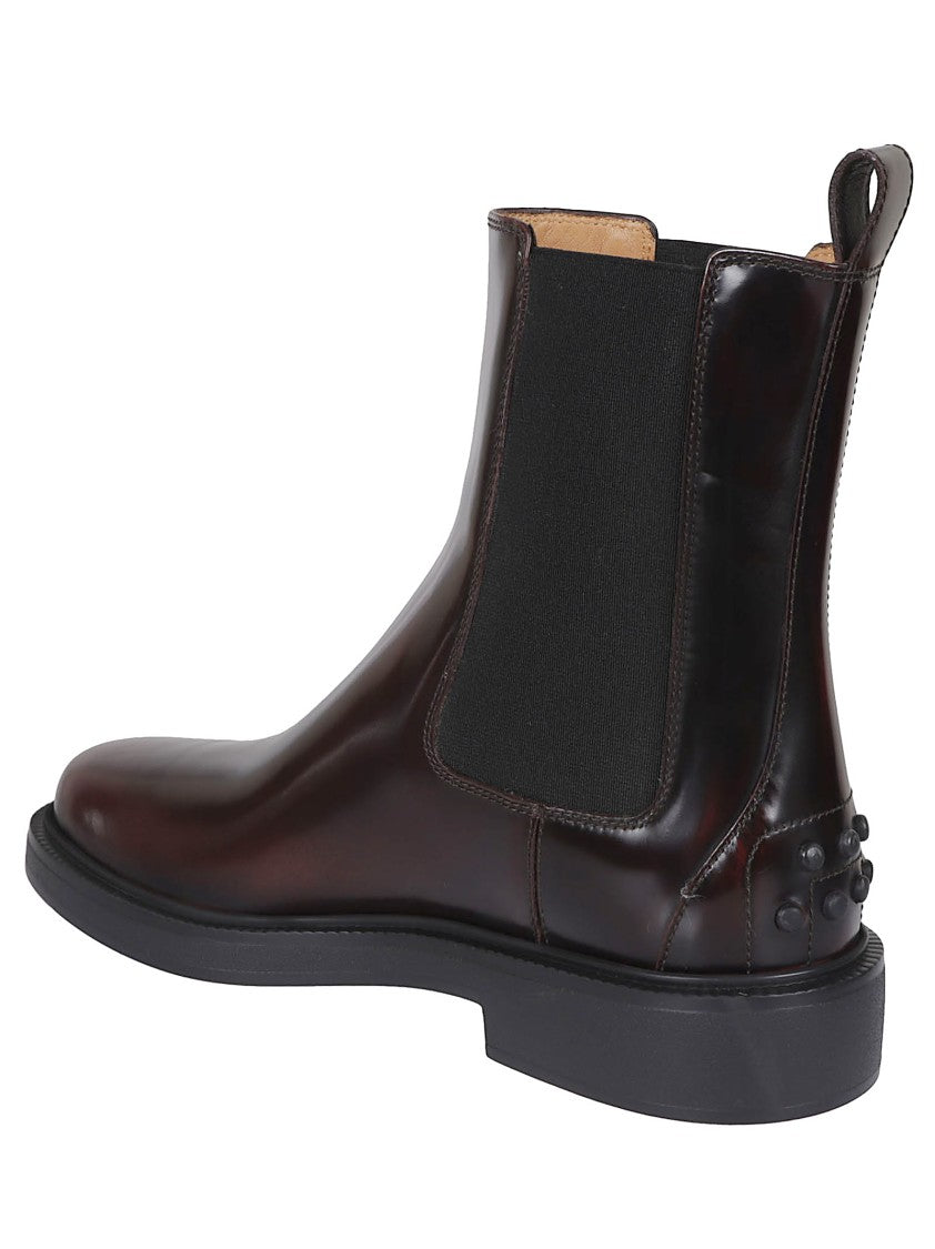 Tod's Mustard Leather Ankle Boots