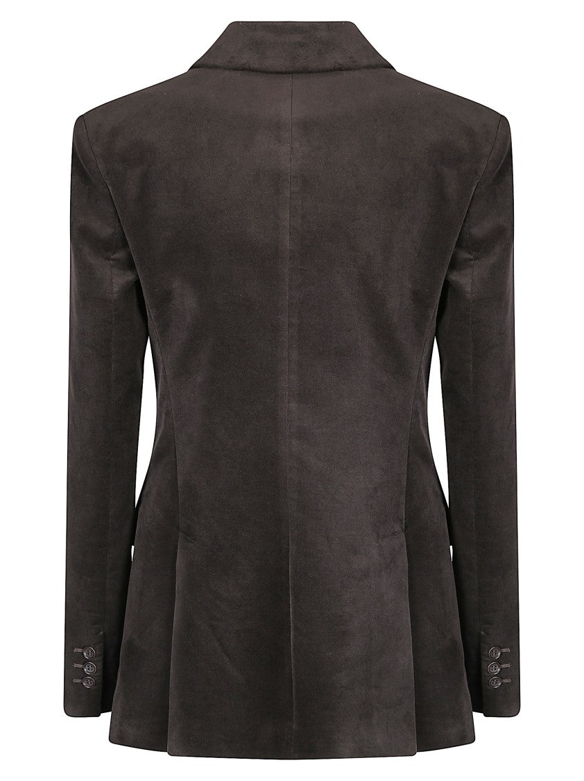 P.A.R.O.S.H. Double-Breasted Tailored Blazer With Gold Buttons