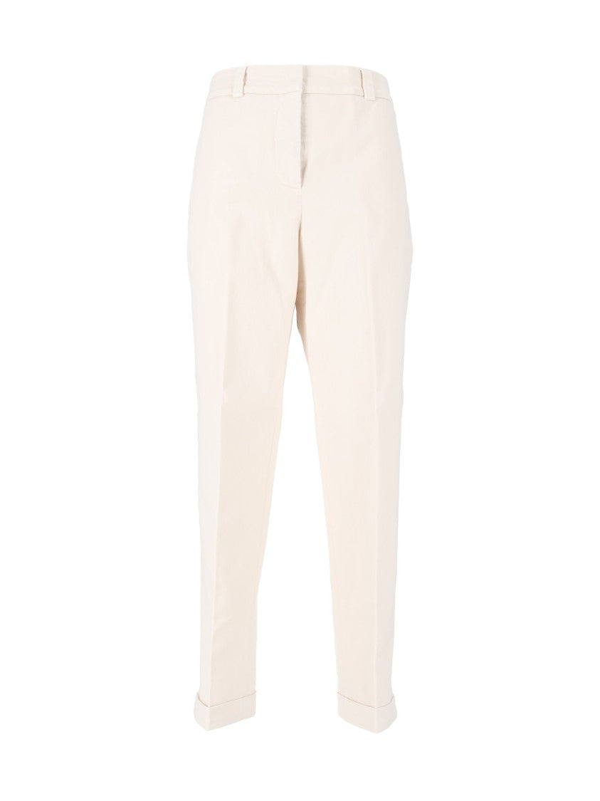 Peserico Cropped Minimalist Tailored Cropped Pants
