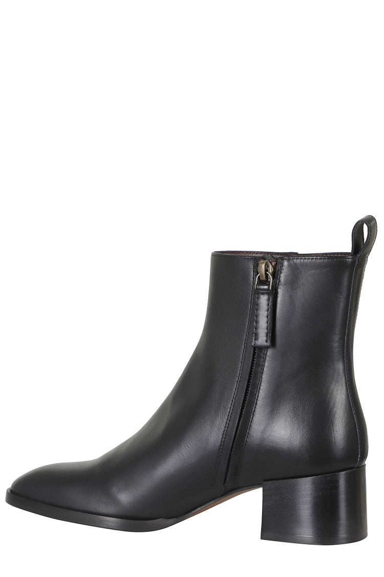 Roberto Festa Black Loren Side Zip High Heel Leather Ankle Boots